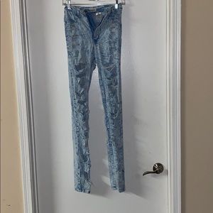 Acid Wash Skinny High Waisted Jeans